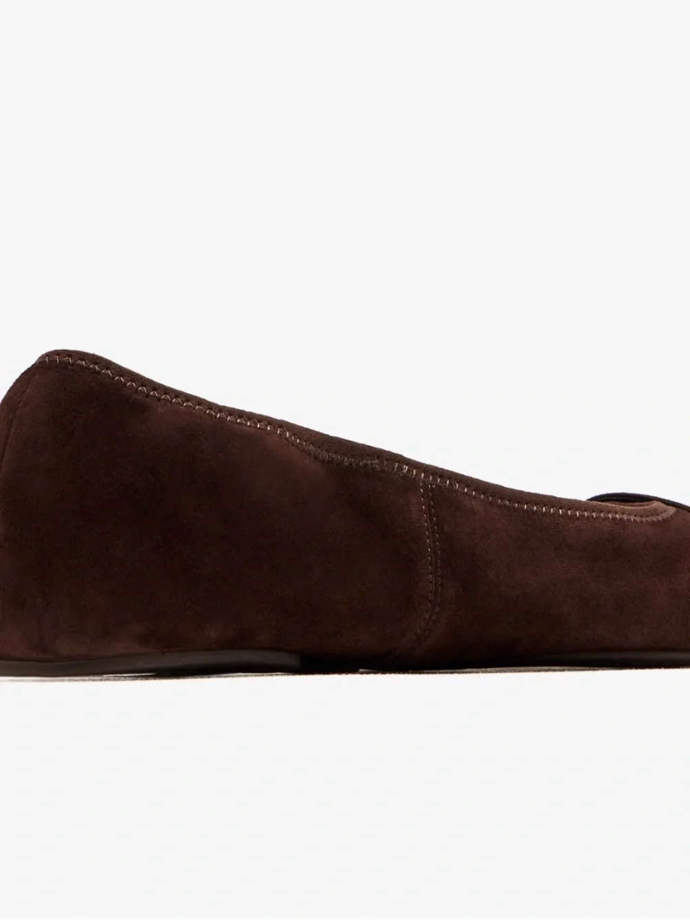 Brand new with box Tory Burch Dark Brown 100% Suede Logo Ballet Flats